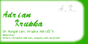 adrian krupka business card